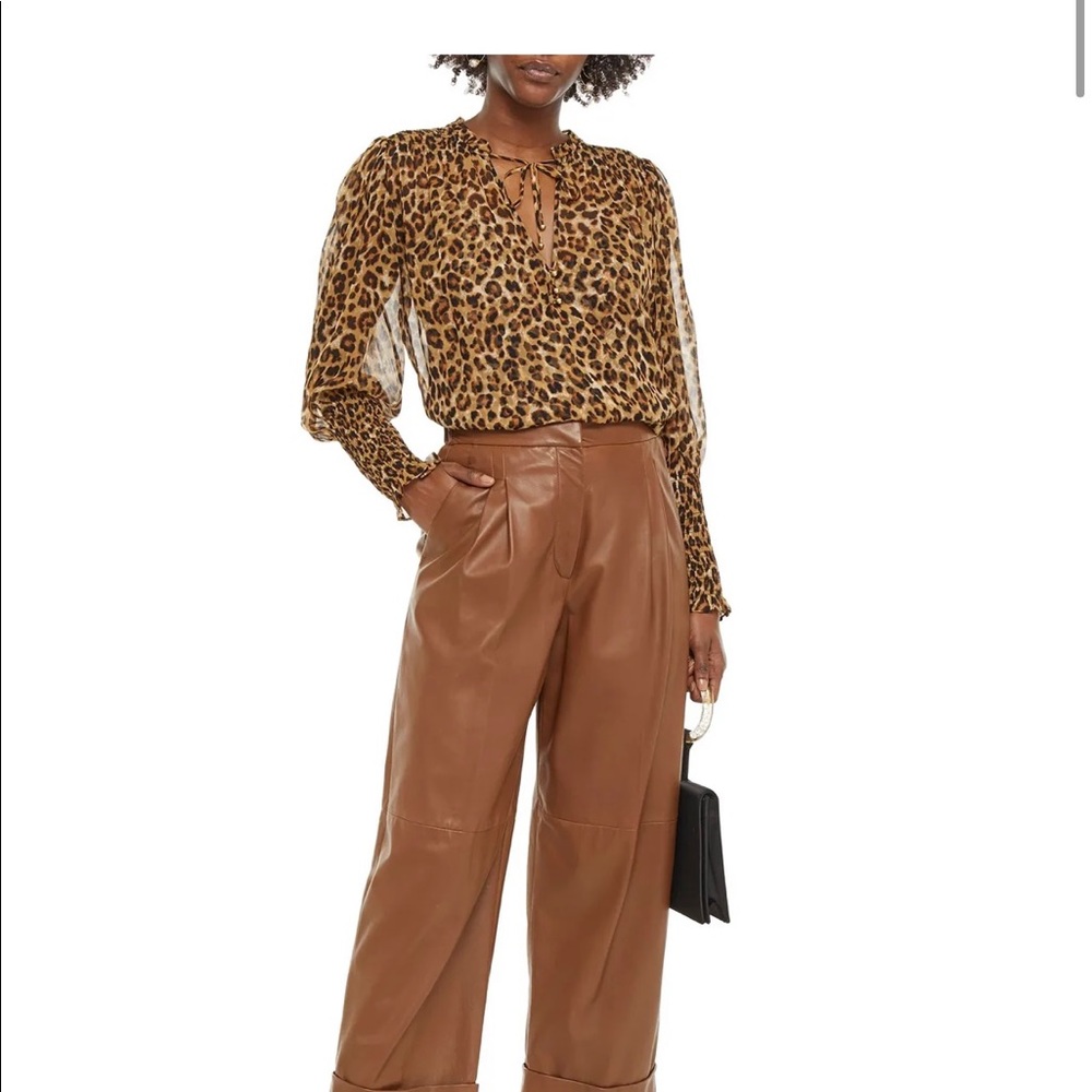 Silk leopard print top with camisole
